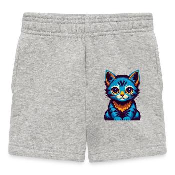 Kitten Colorful Kawaii Cartoon Character Clipart - Baby Shorts - heather grey - Front
