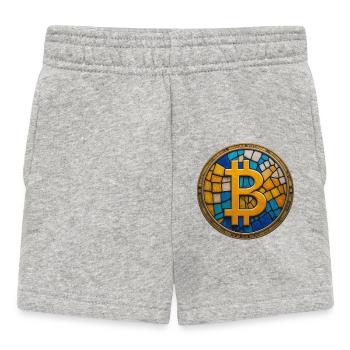 Bitcoin Mosaic - Baby Shorts - heather grey - Front