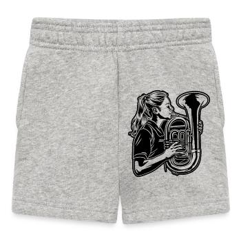 Tuba Mädchen - Baby Shorts - Grau meliert - Vorne