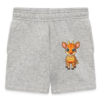Okapi Niedliche Zeichentrickfigur Kawaii Clipart - Baby Shorts - Grau meliert - Vorne