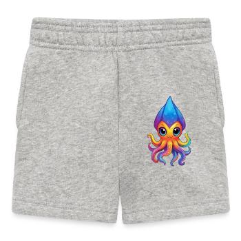 Tintenfisch Buntes Kawaii Cartoon Meerestier - Baby Shorts - Grau meliert - Vorne