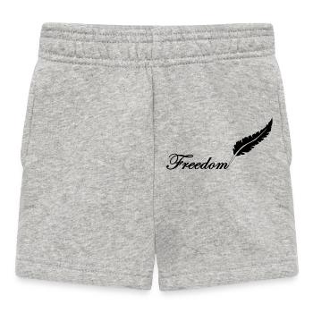 Schwarze Feder und Freiheit - Baby Shorts - Grau meliert - Vorne