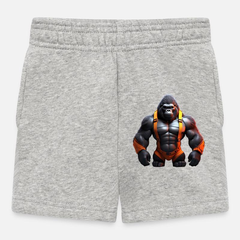 Gorilla Force Primate ideal gift - Baby Shorts - heather grey