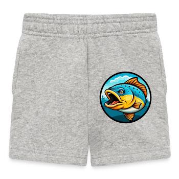 Lachs Bunte Kawaii Cartoon Figur Clipart - Baby Shorts - Grau meliert - Vorne