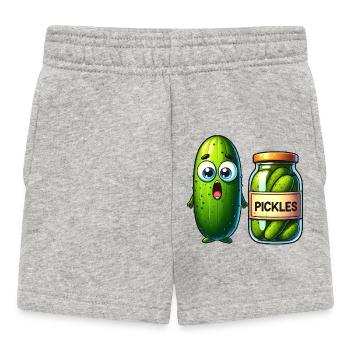Cucumber's Pickle Predicament: Schockiert und erschüttert! - Baby Shorts - Grau meliert - Vorne