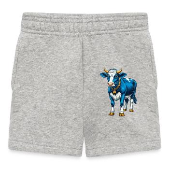 vache cool kawaii personnage de dessin animé clipart - Short Bébé - gris chiné - Devant