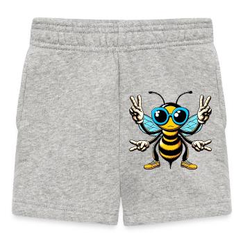 Abeille avec des lunettes de soleil - Short Bébé - gris chiné - Devant