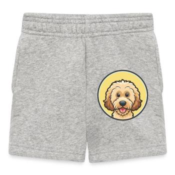 Labradoodle Hund Rasse Lustige Karikatur Kawaii Clipart - Baby Shorts - Grau meliert - Vorne