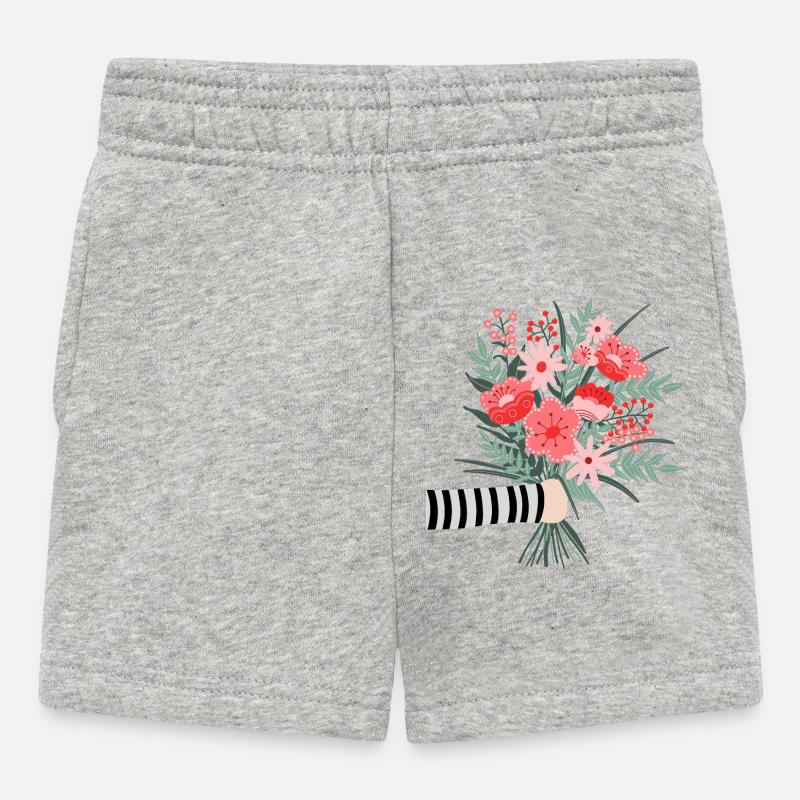 Dites simplement merci - une chère salutation aux fleurs - Short Bébé - gris chiné