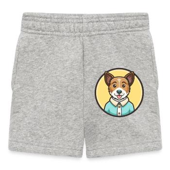 Teddy Roosevelt Terrier Hunderasse Karikatur Kawaii - Baby Shorts - Grau meliert - Vorne