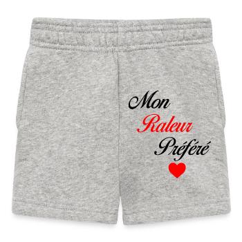 Raleur Coeur Rouge - Short Bébé - gris chiné - Devant