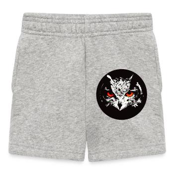 Eagle owl scary - Baby Shorts - heather grey - Front