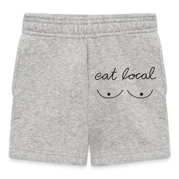 Eat Local - in handwriting - Baby Shorts - Grau meliert - Vorne