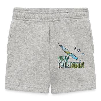 Aquarell Landkarte Neukaledonien - Baby Shorts - Grau meliert - Vorne
