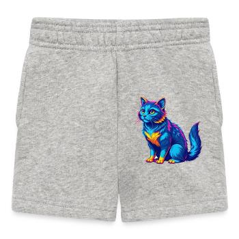 Race de chat de brume australienne Dessin animé Kawaii Animal Pe - Short Bébé - gris chiné - Devant