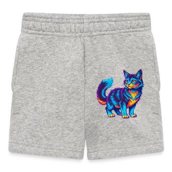 Somali Katze Rasse Karikatur Kawaii Tier Haustier - Baby Shorts - Grau meliert - Vorne