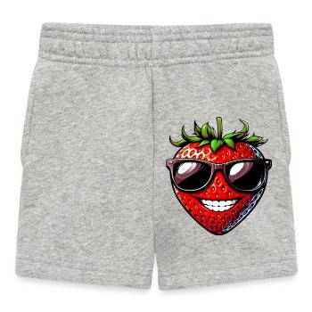Fraise avec lunettes de soleil - Short Bébé - gris chiné - Devant