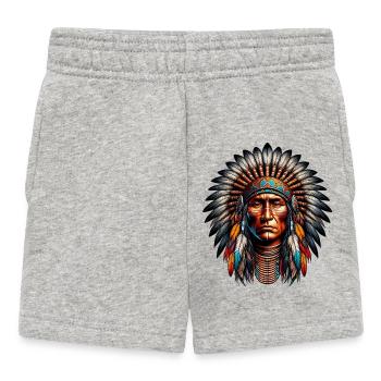 Amérindien Américain - Short Bébé - gris chiné - Devant