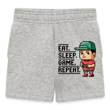 Pixel Art Gamer Lifestyle Design - Baby Shorts - Grau meliert - Vorne