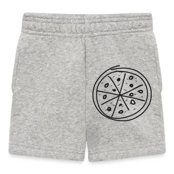 Pizza Line Art Hand Drawn - Baby Shorts - heather grey - Front