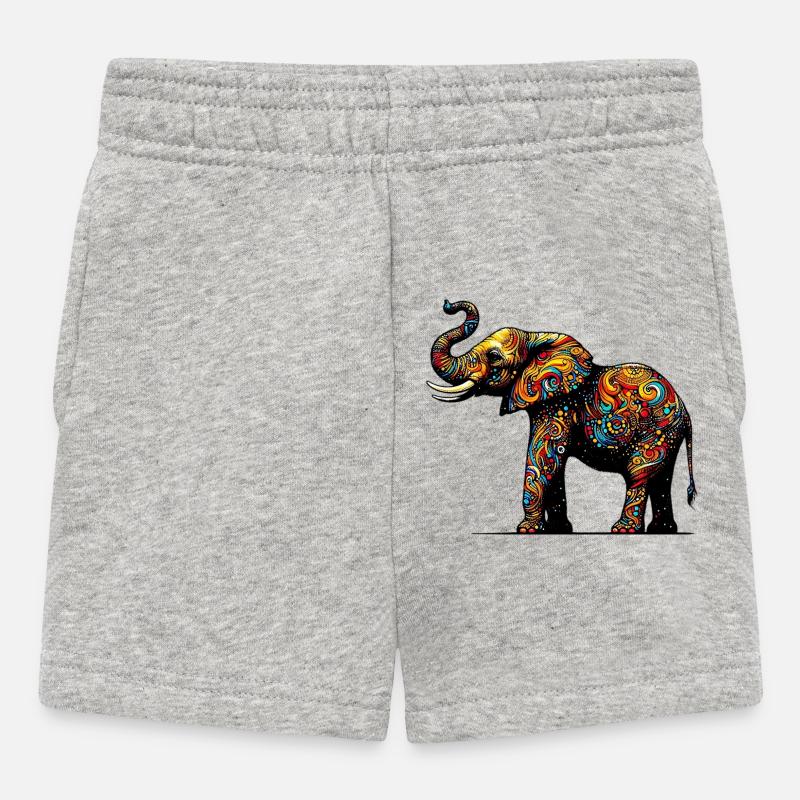 Elefant - Baby Shorts - Grau meliert