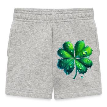 Four-leaf clover - Baby Shorts - heather grey - Front