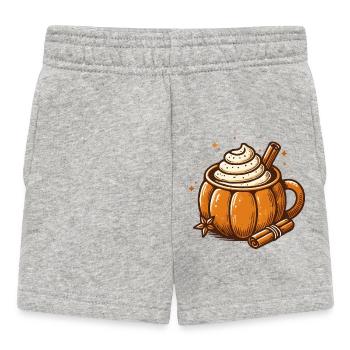 sweet pumpkin cups motif with pumpkin spice latte - Baby Shorts - heather grey - Front