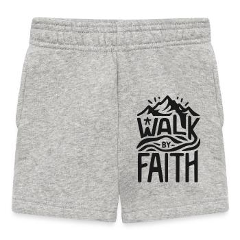 Walk by Faith - Baby Shorts - heather grey - Front