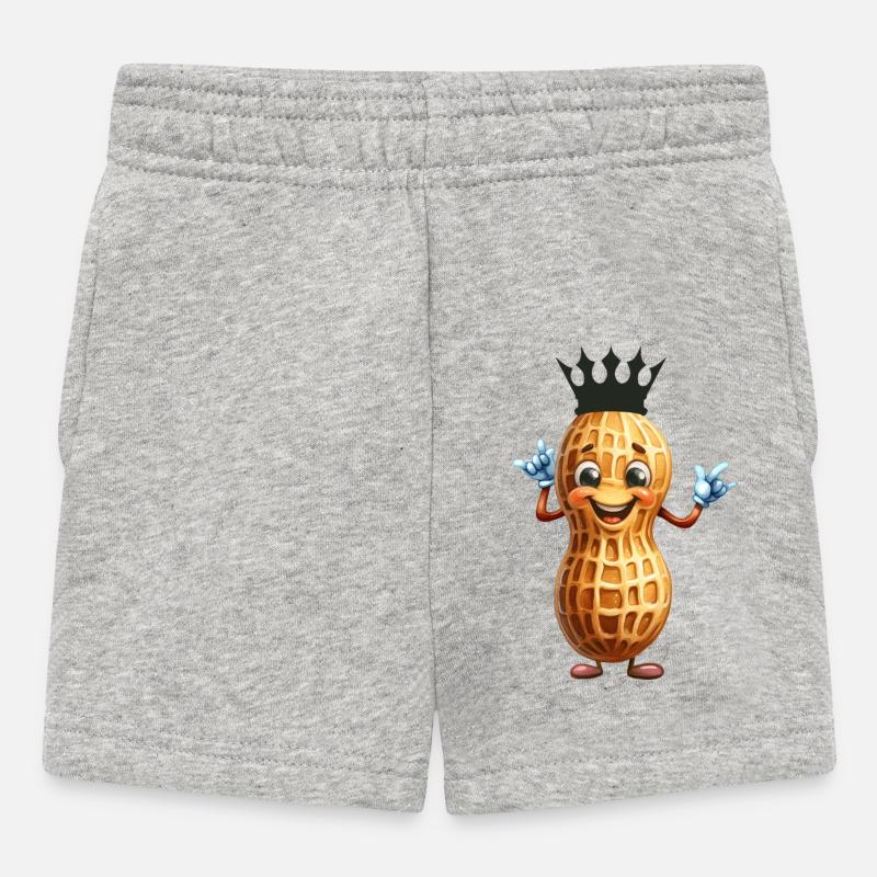 Roi des cacahuètes Cacahuètes Noix Cacahuètes - Short Bébé - gris chiné