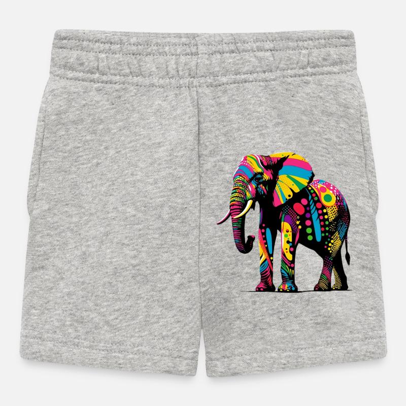 Elefant - Baby Shorts - Grau meliert