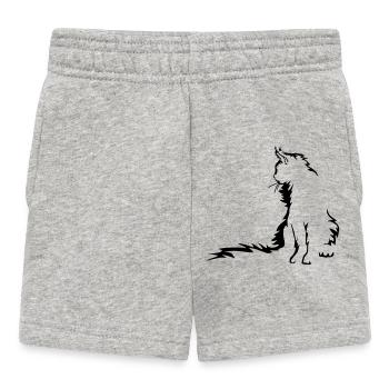 Maine Coon Katze - Baby Shorts - Grau meliert - Vorne