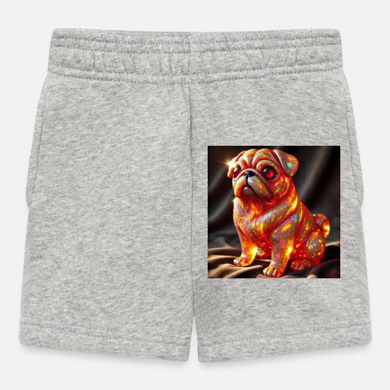 Sculpture de bouledogue explosif en couleur - Short Bébé - gris chiné