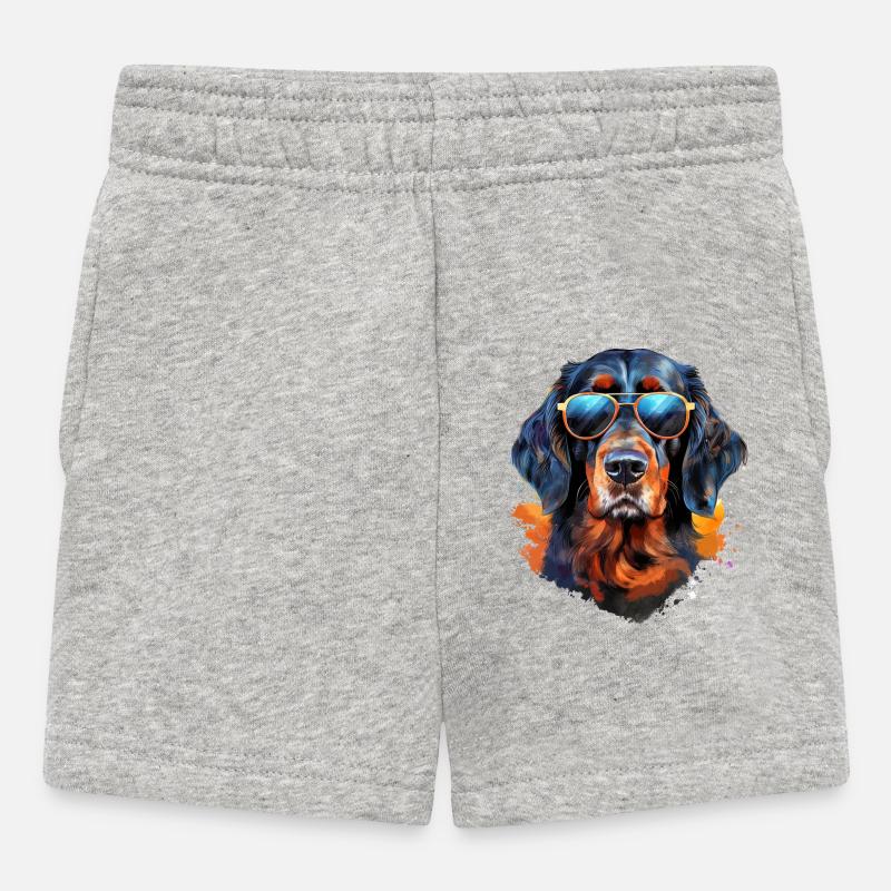Gordon Setter avec lunettes de soleil - Short Bébé - gris chiné