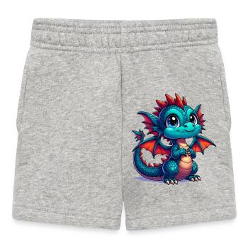 Drache - Baby Shorts - Grau meliert - Vorne