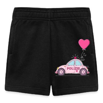 Polizeiauto Herz Rosa - Baby Shorts - Schwarz - Vorne