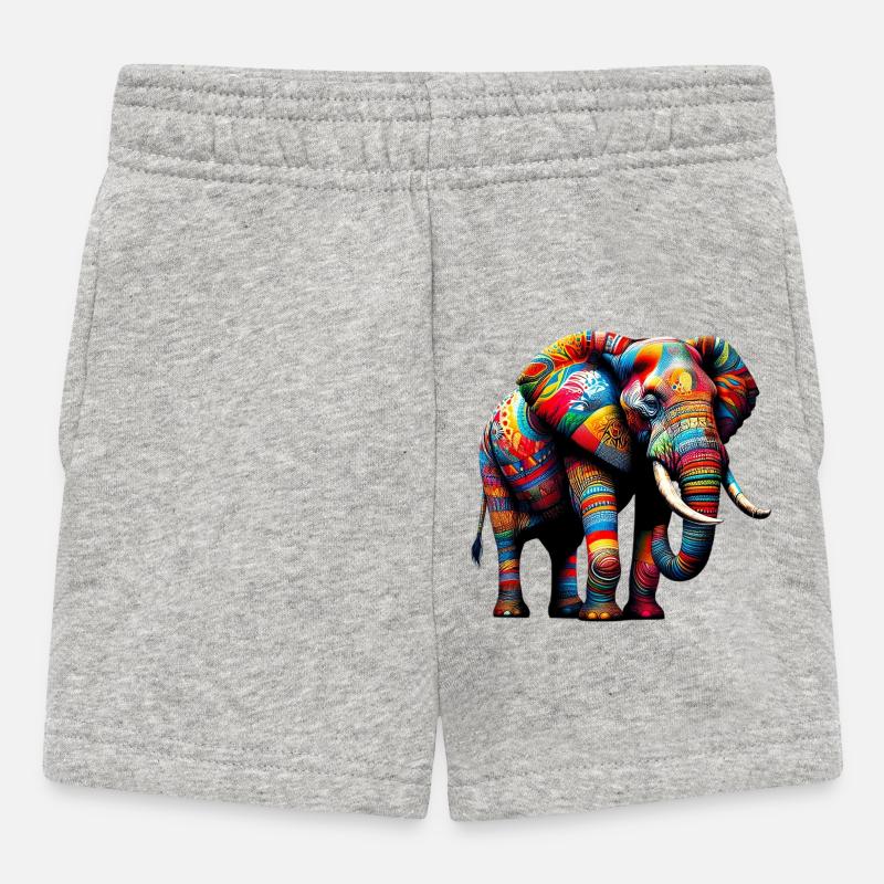 Elefant - Baby Shorts - Grau meliert