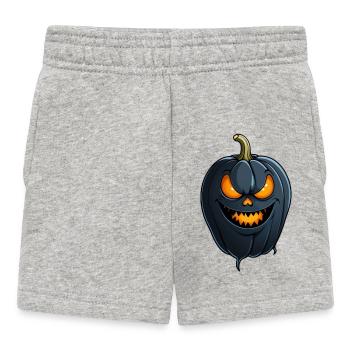 Dark creepy pumpkin head - Baby Shorts - heather grey - Front