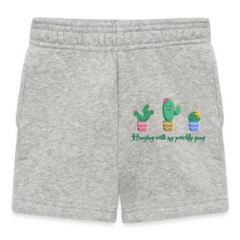 Kaktus Trio - Hanging with my gang - Baby Shorts - heather grey - Front