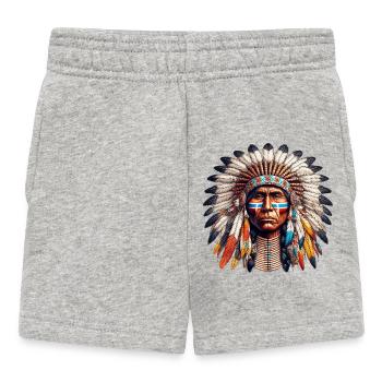 Amérindien Américain - Short Bébé - gris chiné - Devant