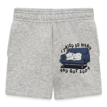 Sofa Nap Cat: I Tried So Hard - Baby Shorts - heather grey - Front