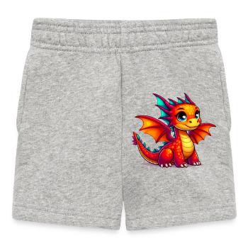 Drache - Baby Shorts - Grau meliert - Vorne