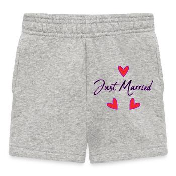 GERADE VERHEIRATET. Junggesellinnenabschied. VALENTINSTAG. PAAR - Baby Shorts - Grau meliert - Vorne