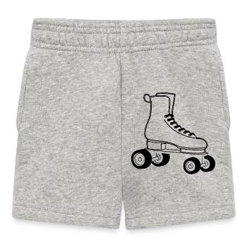 Rollerskates Line Art - Baby Shorts - Grau meliert - Vorne