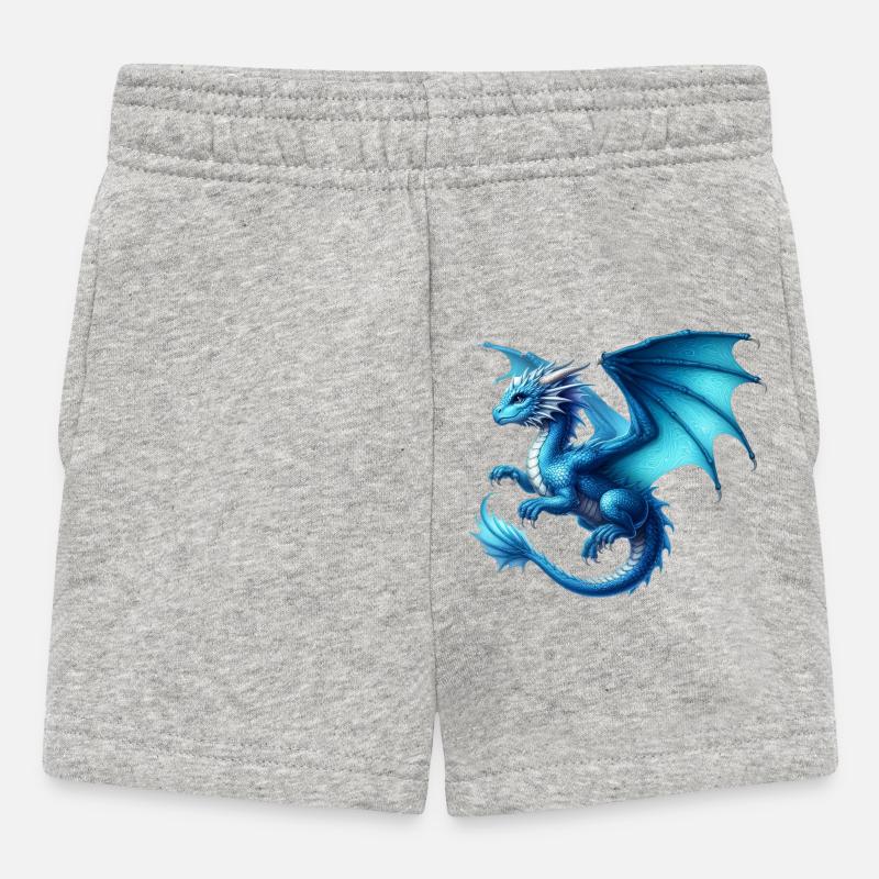 Drache - Baby Shorts - Grau meliert