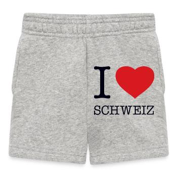 I LOVE SCHWEIZ Switzerland - Baby Shorts - Grau meliert - Vorne