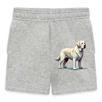 Stehender weißer Labrador - Baby Shorts - Grau meliert - Vorne