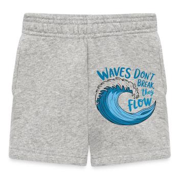 Fließendes Wellendesign - Baby Shorts - Grau meliert - Vorne