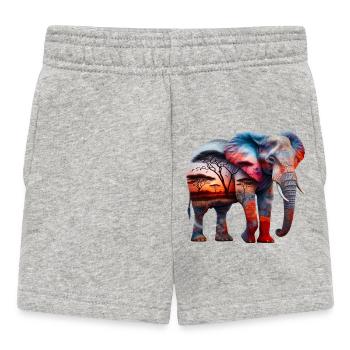 Elefant - Baby Shorts - Grau meliert - Vorne