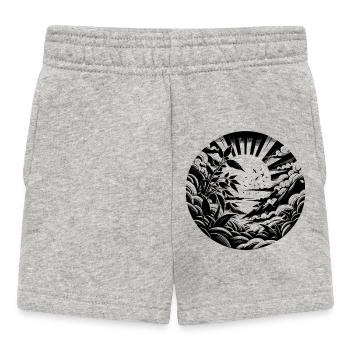 Vue sur la nature entre les montagnes et le soleil - Short Bébé - gris chiné - Devant