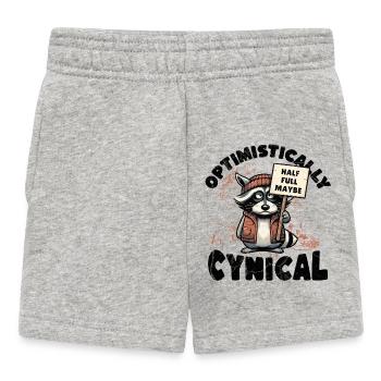 Optimistic Cynical Raccoon - Baby Shorts - heather grey - Front